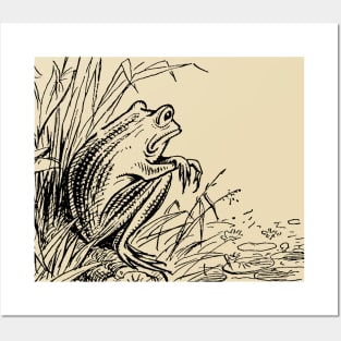 Of Frogs and Feelings, Melancholic Cute Cottagecore Toad, By the Pond, Vintage Aesthetic Posters and Art